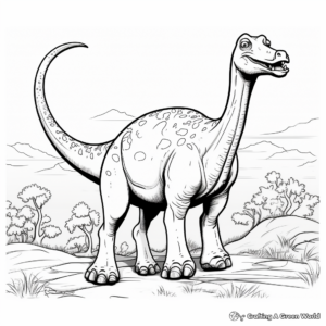 Brontosaurus in the Wild Coloring Pages 1