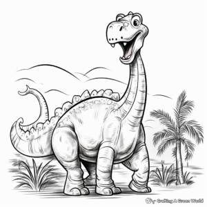 Brontosaurus in the Wild Coloring Pages 3