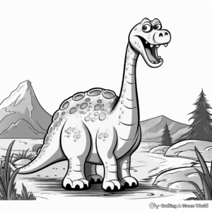 Brontosaurus in the Wild Coloring Pages 4