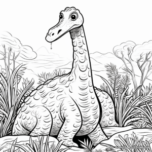 Brontosaurus in their Habitat Coloring Pages 3
