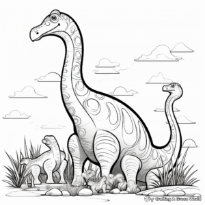 Brontosaurus Nesting Coloring Pages 2