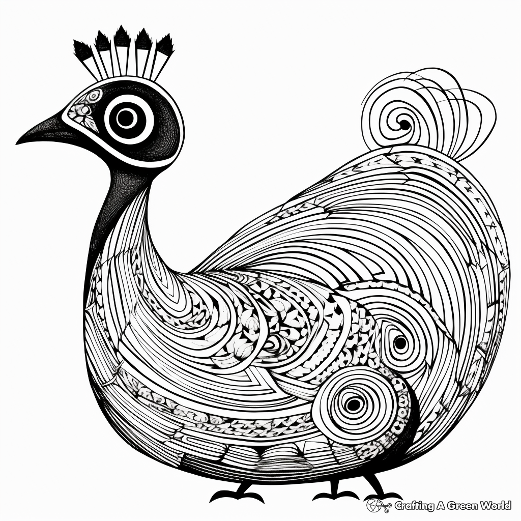 Bronze-Tailed Peacock Pheasant: Stunning Coloring Pages 1