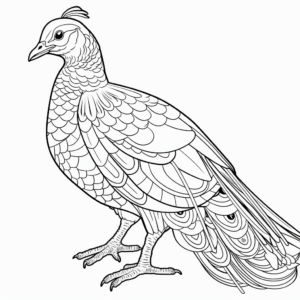 Bronze-Tailed Peacock Pheasant: Stunning Coloring Pages 3