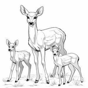 Browning Buck and Doe in the Rain Coloring Pages 1