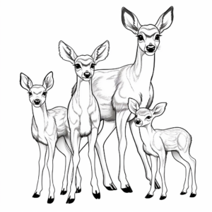 Browning Buck and Young Doe Coloring Pages 1
