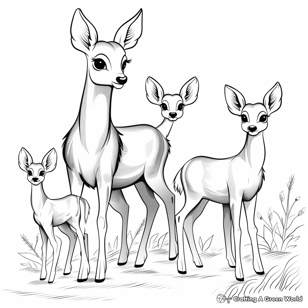 Browning Buck and Young Doe Coloring Pages 3