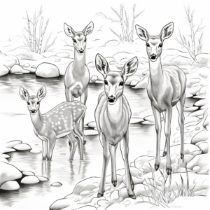 Browning Doe by the Riverside Coloring Pages 1