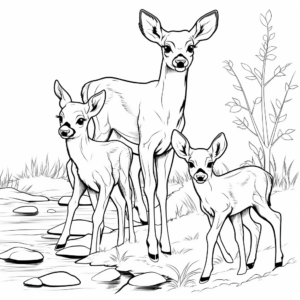Browning Doe by the Riverside Coloring Pages 4