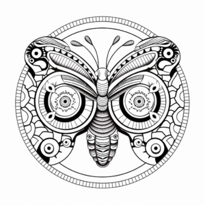 Buckeye Butterfly Mandala Coloring Pages for Relaxation 3