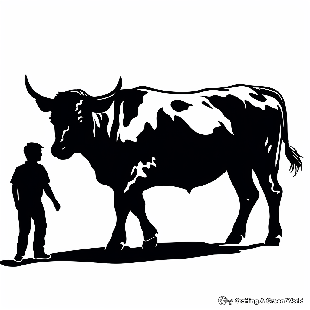 Bucking Bull Silhouette Coloring Pages 1