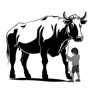 Bucking Bull Silhouette Coloring Pages 2