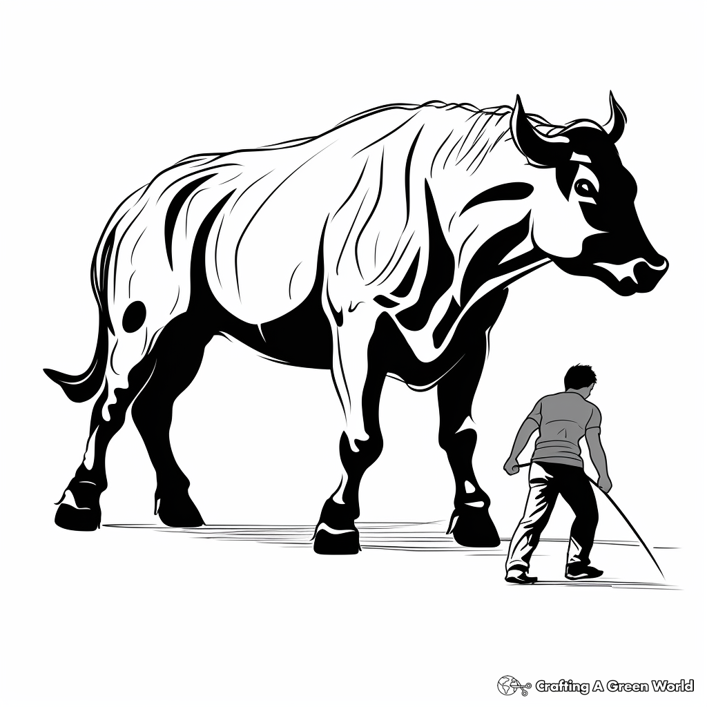Bucking Bull Silhouette Coloring Pages 3