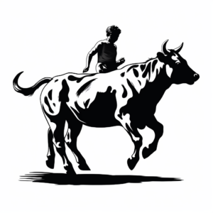 Bucking Bull Silhouette Coloring Pages 4