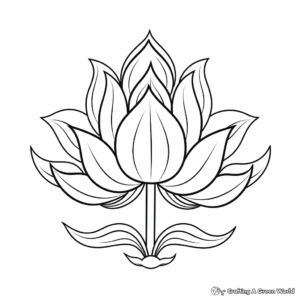 Buddhist Symbol: Lotus Flower Coloring Pages 2