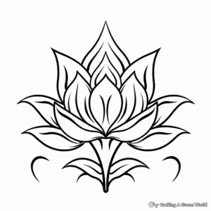 Buddhist Symbol: Lotus Flower Coloring Pages 3