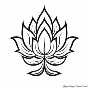 Buddhist Symbol: Lotus Flower Coloring Pages 4