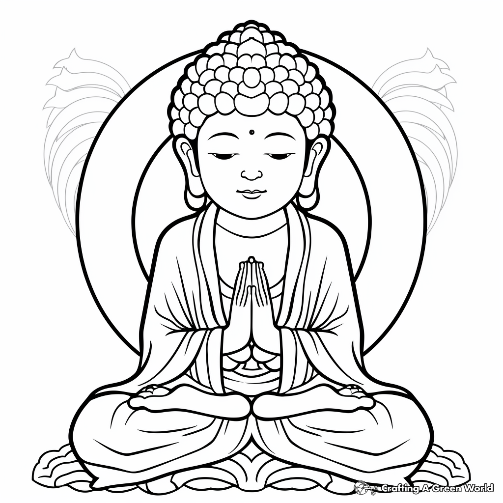 Buddhist Symbols Coloring Pages 1