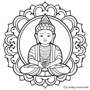 Buddhist Symbols Coloring Pages 2