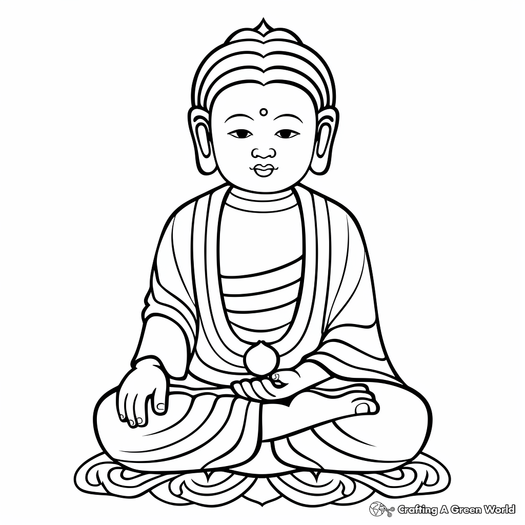 Buddhist Symbols Coloring Pages 4