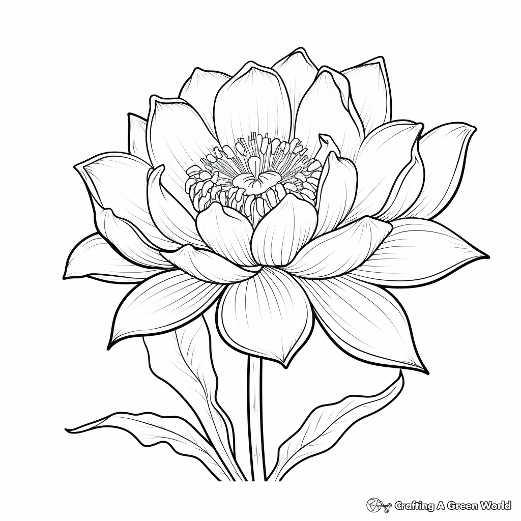 Budding Lotus Coloring Pages for Beginners 4
