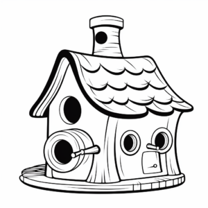 Budgie Habitat Coloring Pages: Birdhouse and More 1