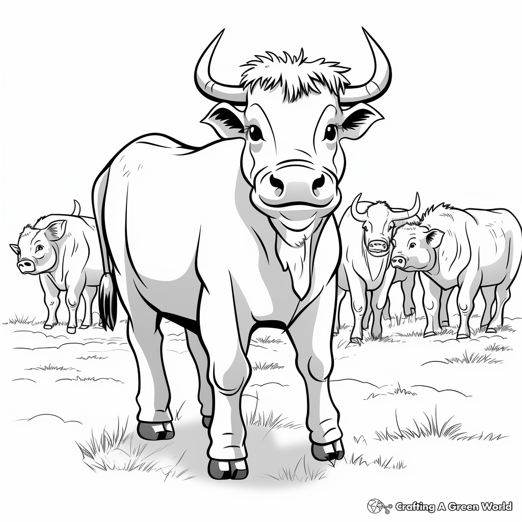 Buffalo Herd Coloring Pages 3
