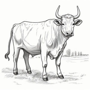 Bull in Its Natural Habitat Coloring Pages 2