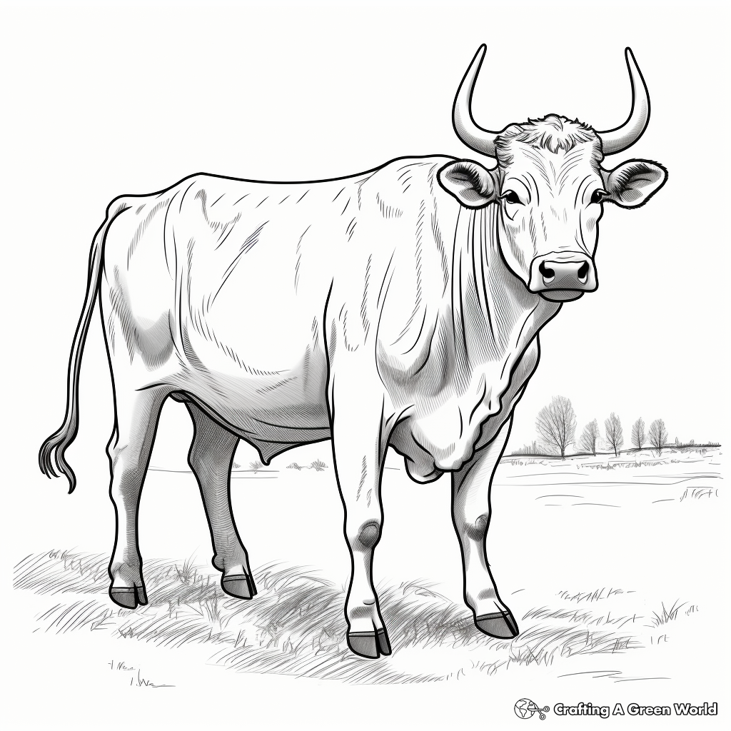 Bull in Its Natural Habitat Coloring Pages 2