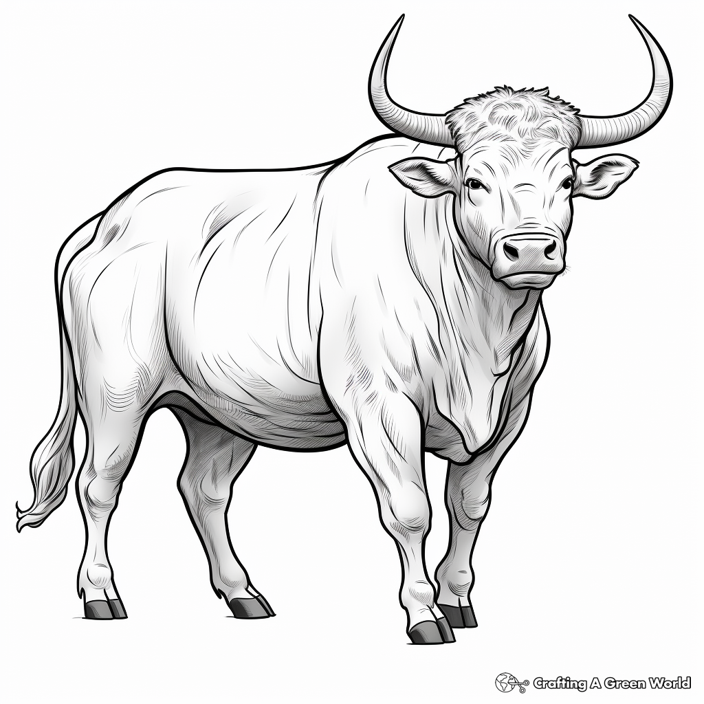 Bull in Its Natural Habitat Coloring Pages 3