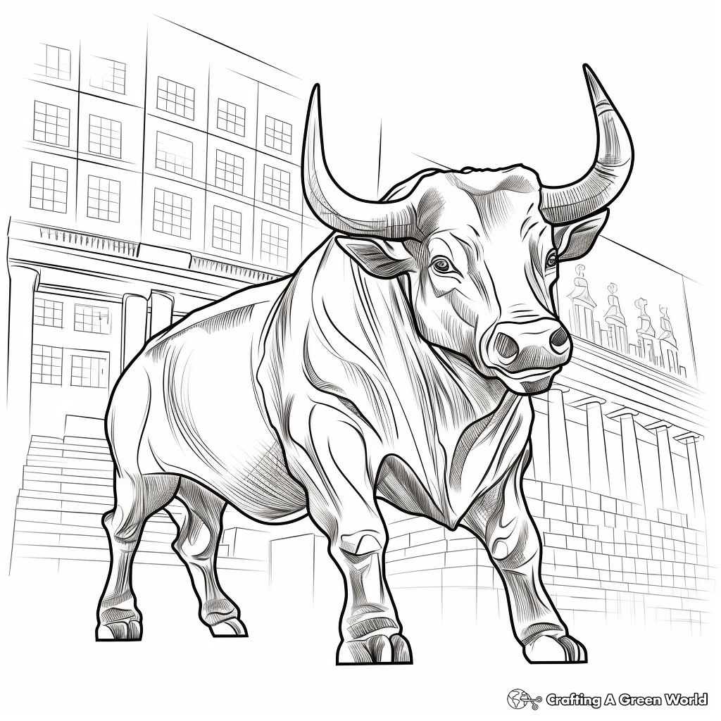 Bull Market, Stock Market Themed Coloring Pages 1