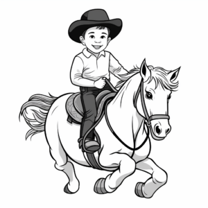 Bull Riding Championship Coloring Pages for Children 1