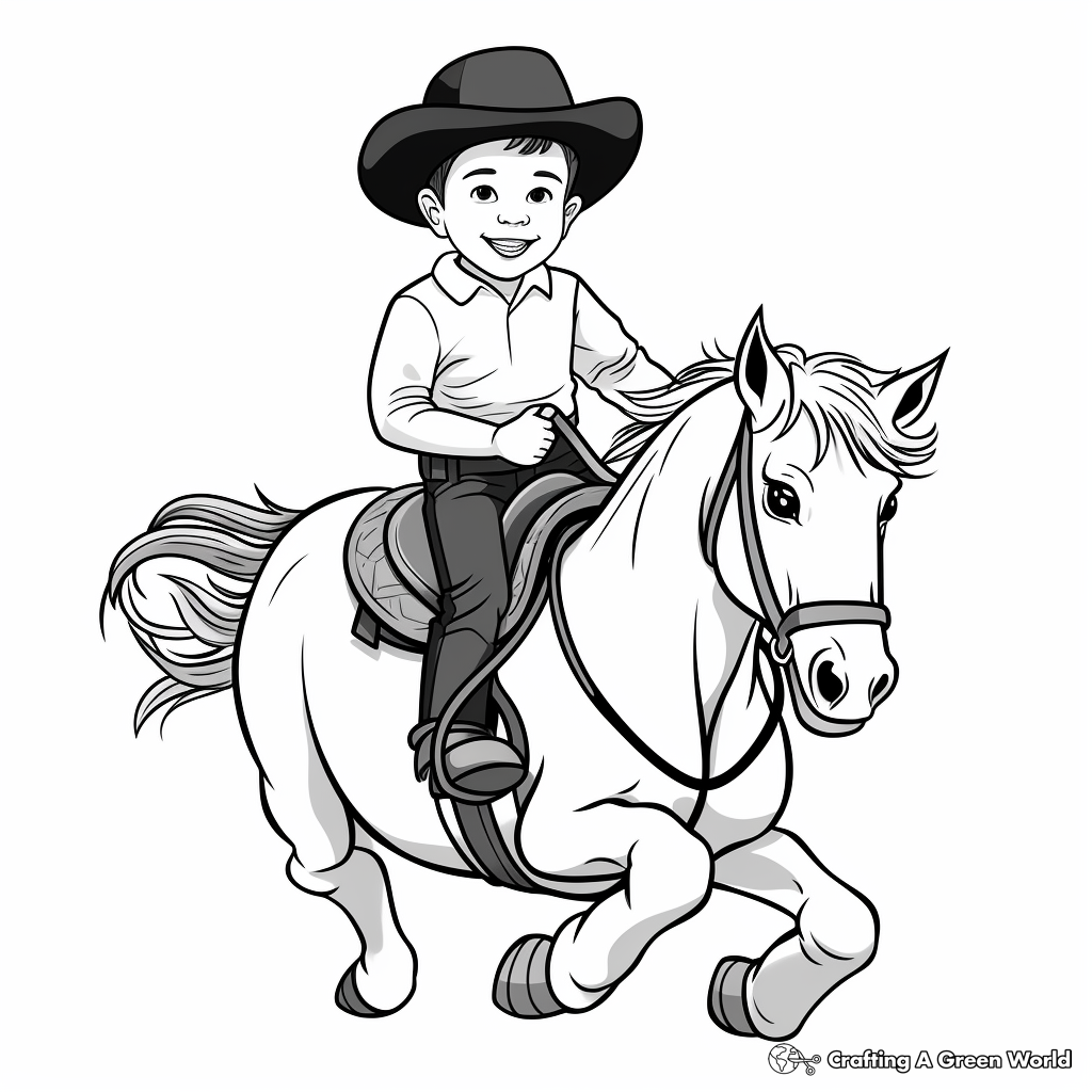 Bull Riding Championship Coloring Pages for Children 1