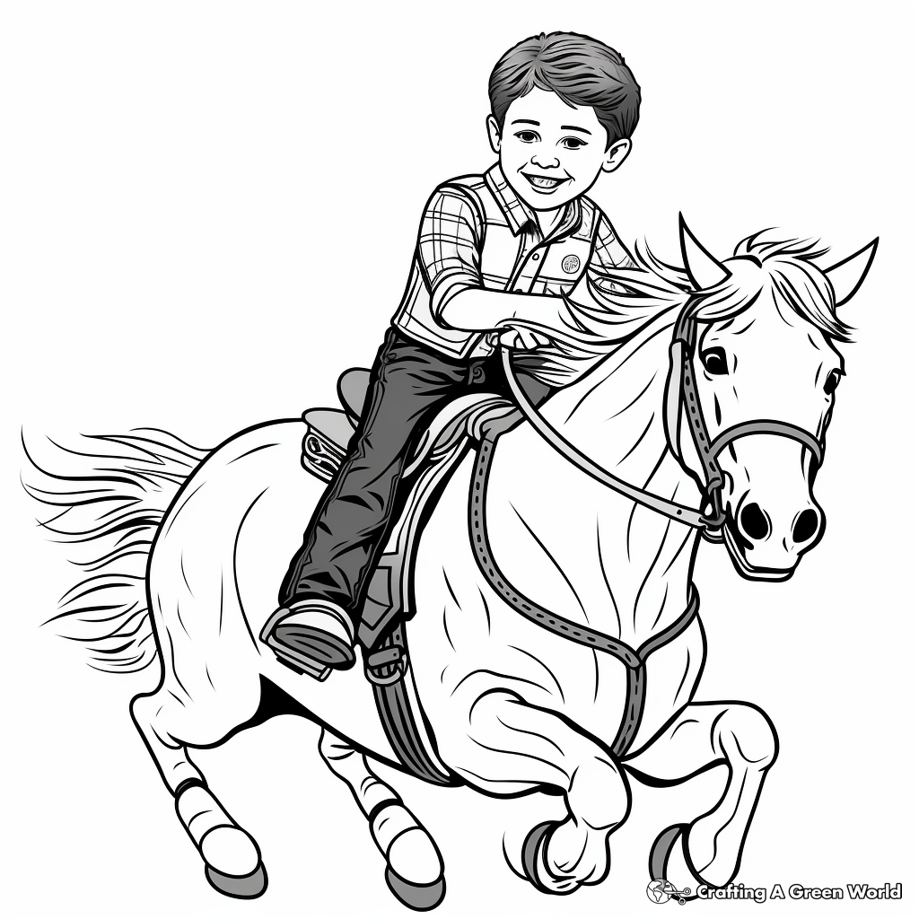 Bull Riding Championship Coloring Pages for Children 2