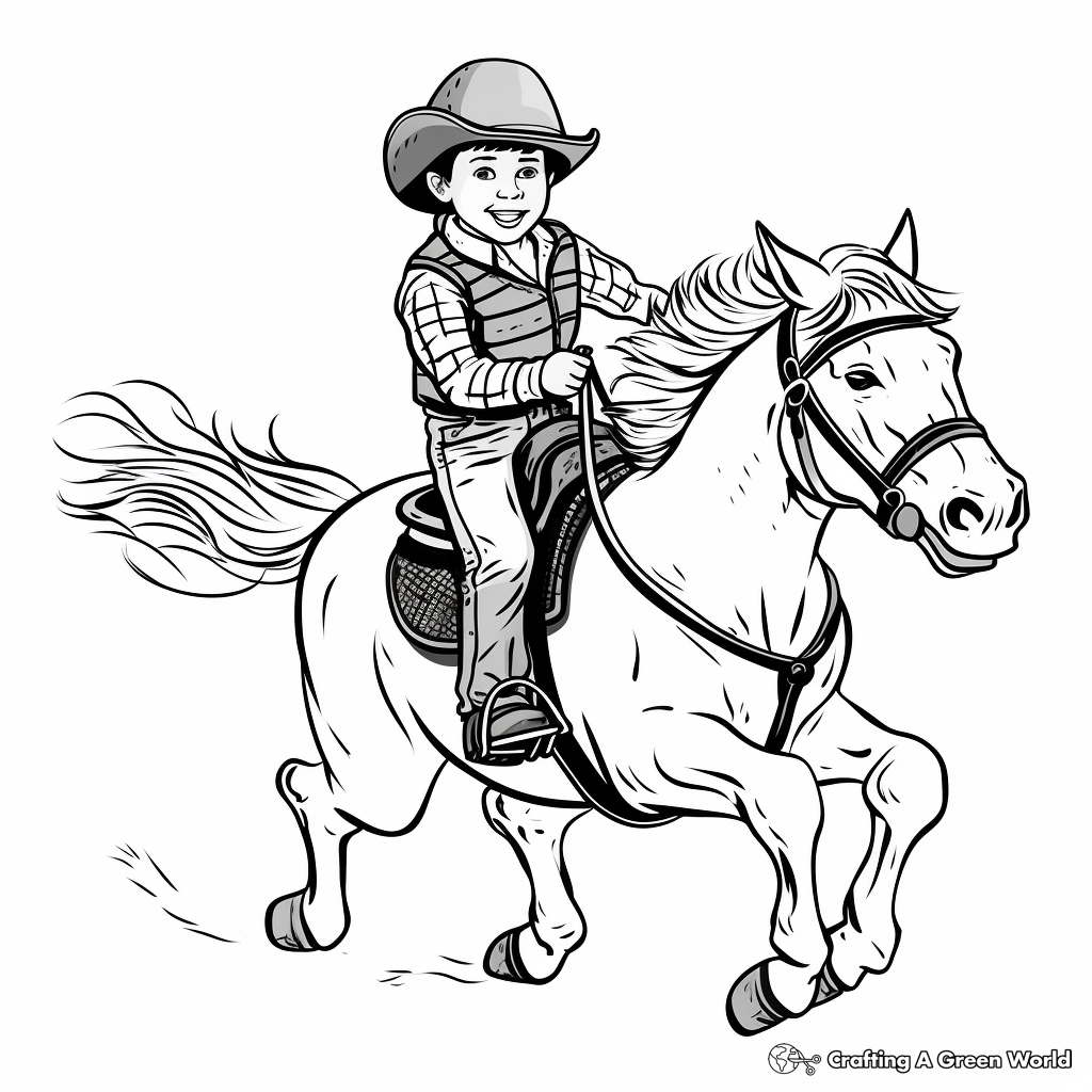Bull Riding Championship Coloring Pages for Children 3