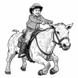 Bull Riding Championship Coloring Pages for Children 4