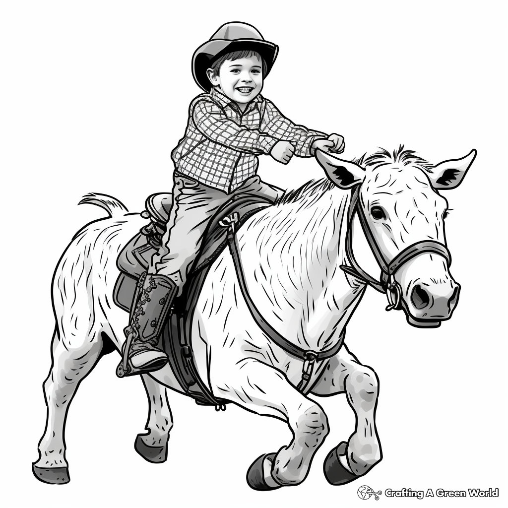 Bull Riding Championship Coloring Pages for Children 4