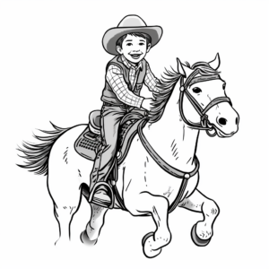 Bull Riding Cowboy Coloring Pages 3