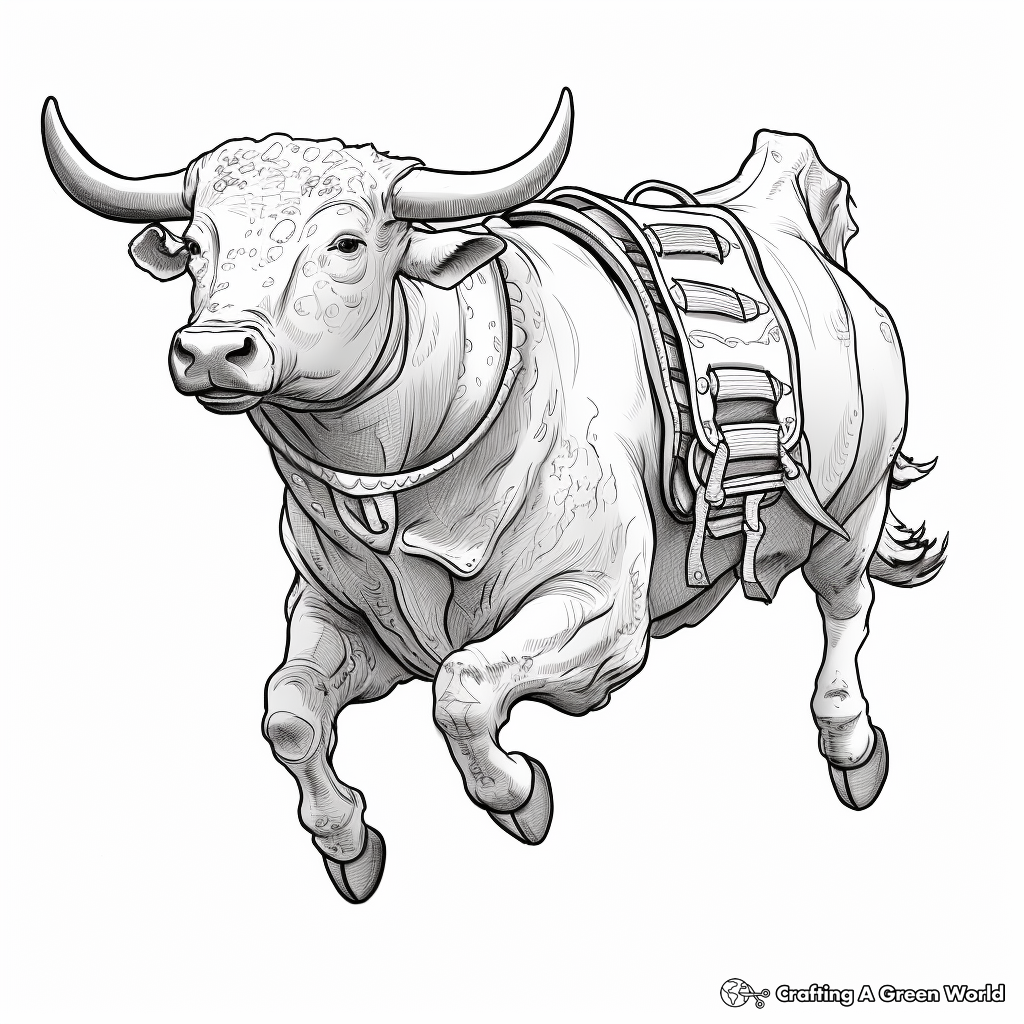 Bull Riding Gear Coloring Pages 1
