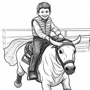 Bull Riding in the Arena Coloring Pages 4