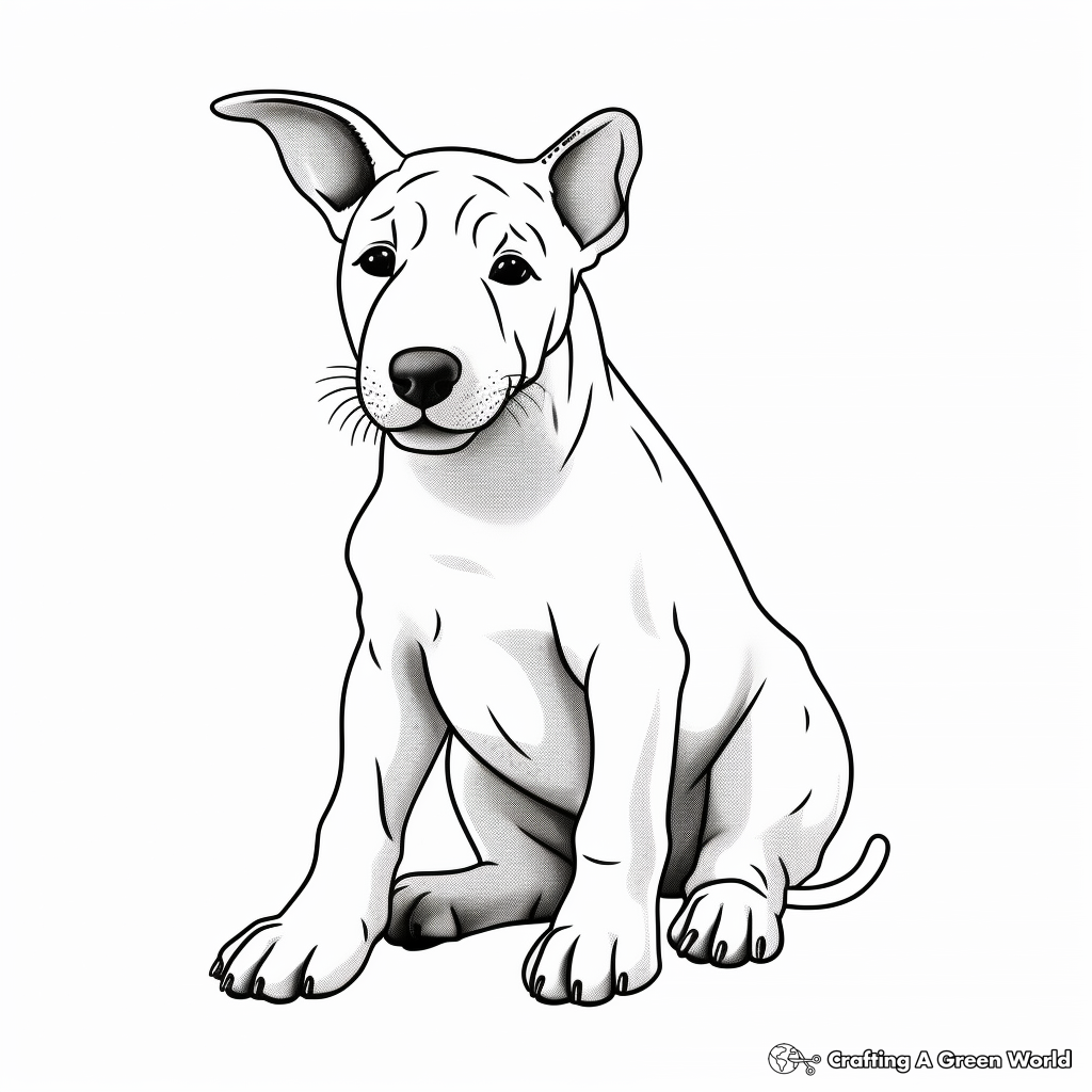 Bull Terrier Puppy Coloring Pages 1