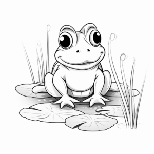 Bullfrog and Lily Pad Coloring Pages 2