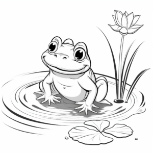 Bullfrog and Lily Pad Coloring Pages 4