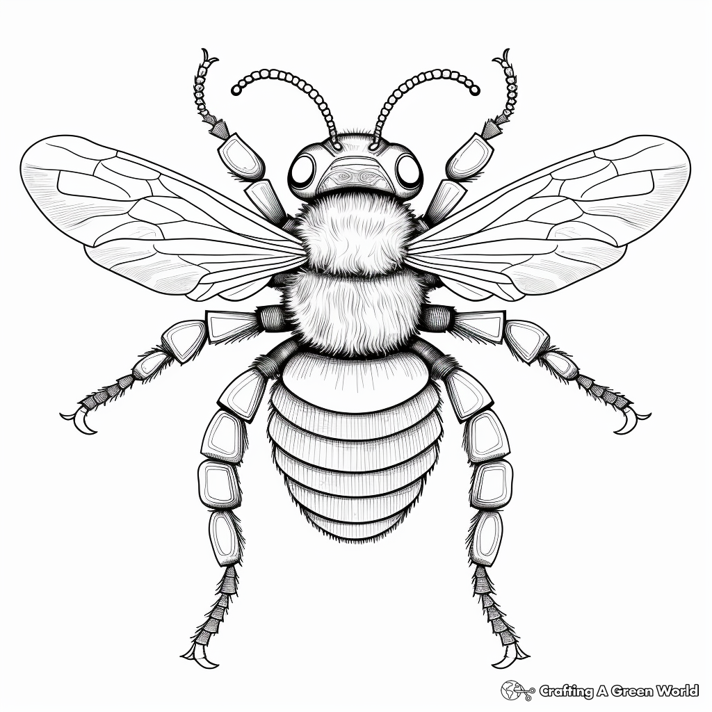 Bumblebee Anatomy Detailed Coloring Pages 1