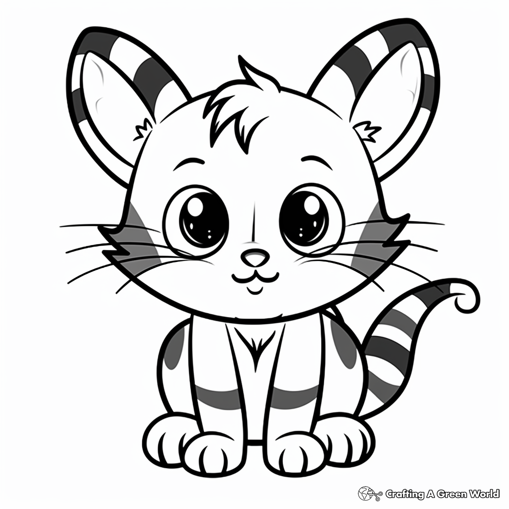 Bumblebee Kitten Coloring Pages for Children 1