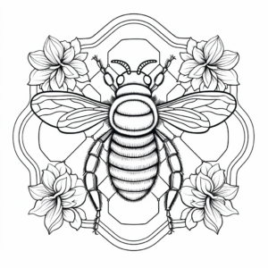 Bumblebee Mandala Coloring Pages for Adults 1