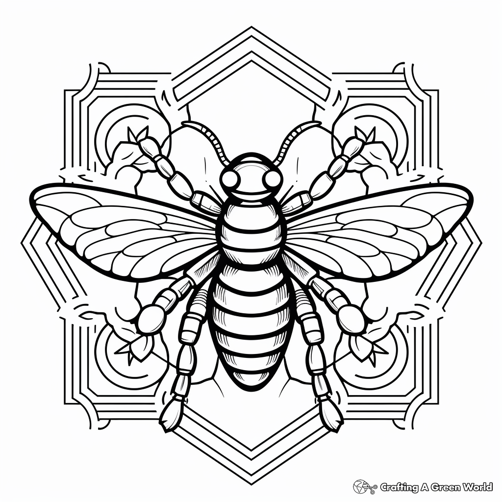 Bumblebee Mandala Coloring Pages for Adults 2