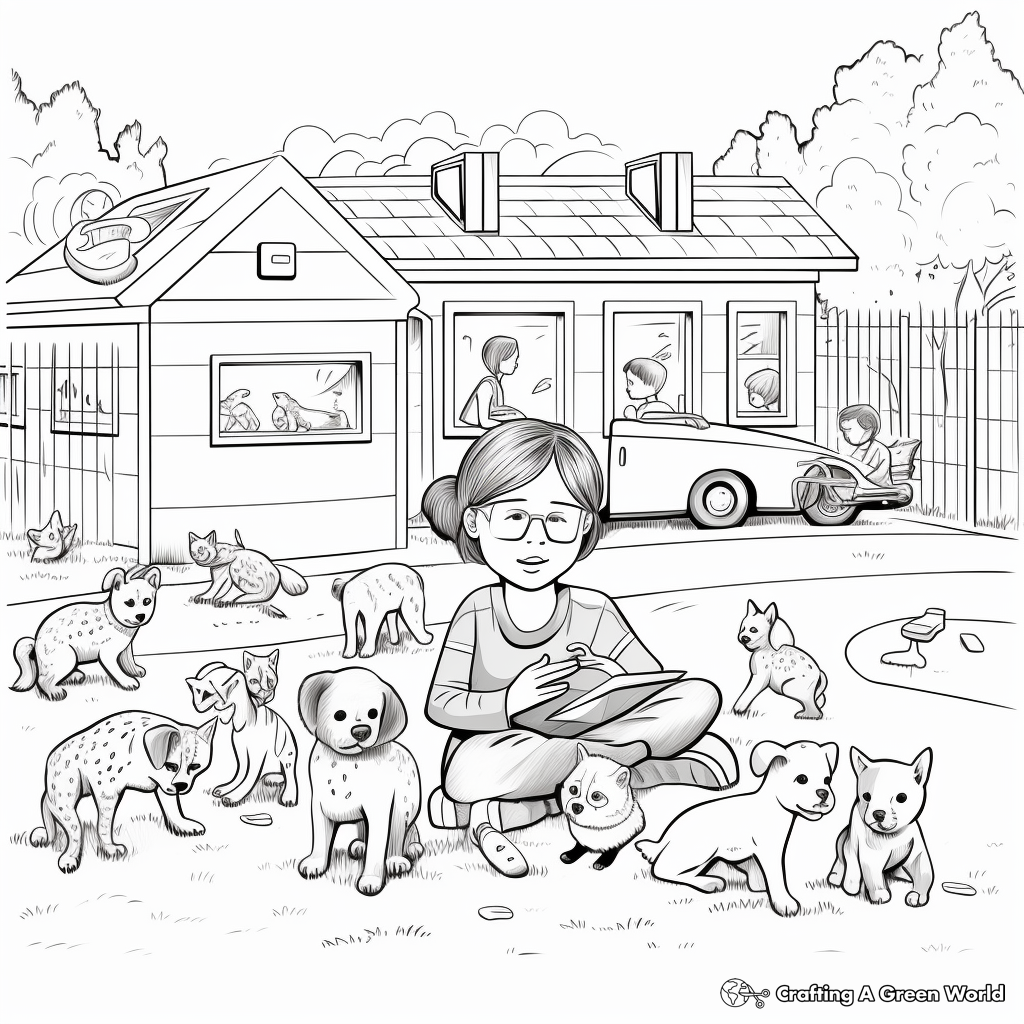 Busy Animal Shelter Coloring Pages 2