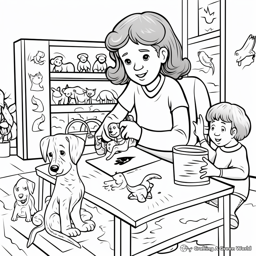 Busy Animal Shelter Coloring Pages 3