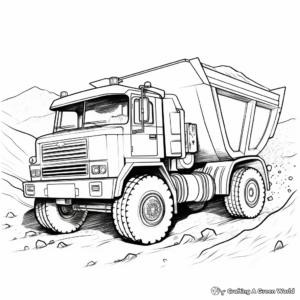 Busy Work Day Dump Truck Coloring Pages 3