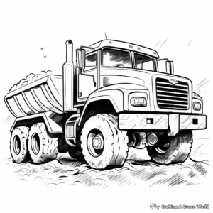 Busy Work Day Dump Truck Coloring Pages 4